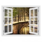 Csatorna Amszterdamban - 3D hatású ablakos matrica