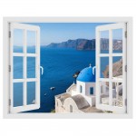 Santorini, Oia - 3D hatású ablakos matrica