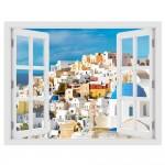 Görögország, Santorini - 3D hatású ablakos matrica