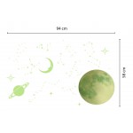 Holdak és csillagok - Foszforeszkáló matrica csomag
