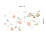 Fehér magnólia és rózsaszín akvarell virágok - Matrica csomag