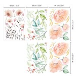 Pasztell akvarell virágok - Falmatrica