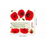 Piros mák virágok - Falmatrica