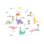 Boldog színes dinoszauruszok - Falmatrica