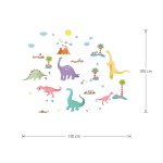 Boldog színes dinoszauruszok - Falmatrica