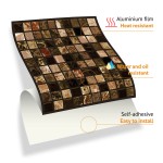 Csempe matrica - Metallic Brown Marble Mosaic - 24 drb - 15x15 cm 